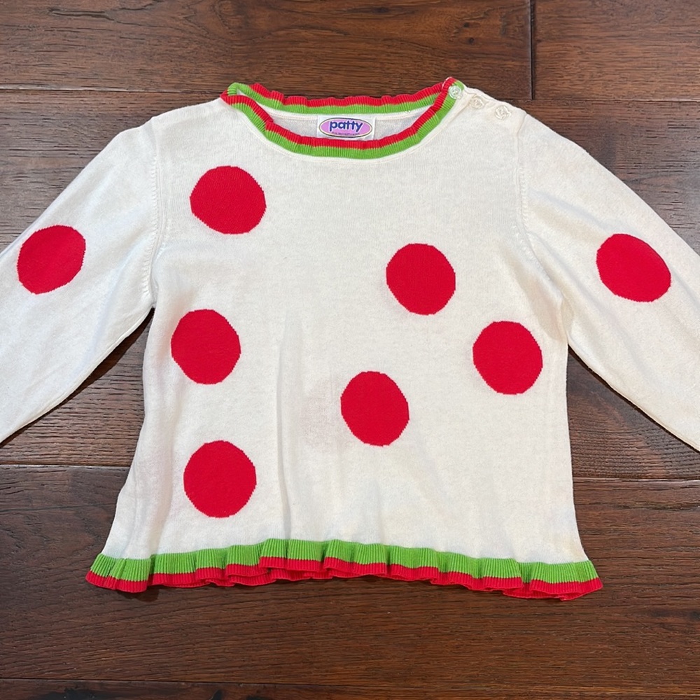 Patty Red & Green Polka Dot Sweater - Picture 2 of 4